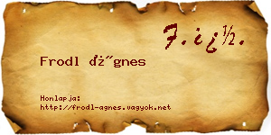 Frodl Ágnes névjegykártya